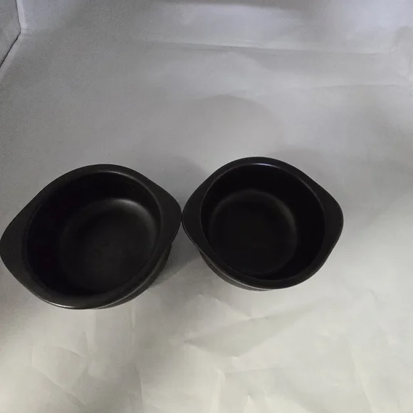 Crock Pot Set Of 2 Black Clay Soup Bowls Dishwasher Oven Microwave Safe Crockpot - Picture 3 of 6